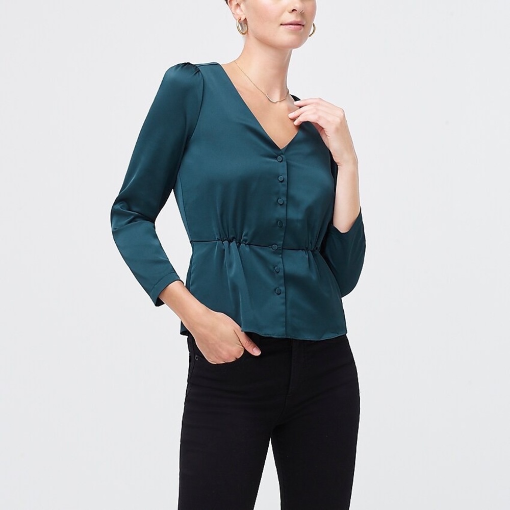NWT J. Crew Deep Green Top